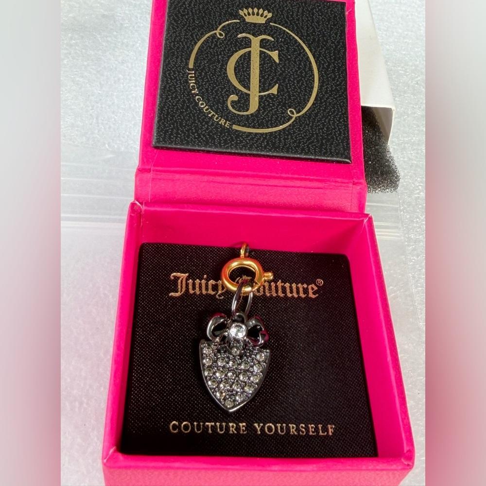 Juicy Couture Black Rhinestone Zipper Bag Charm  NWT